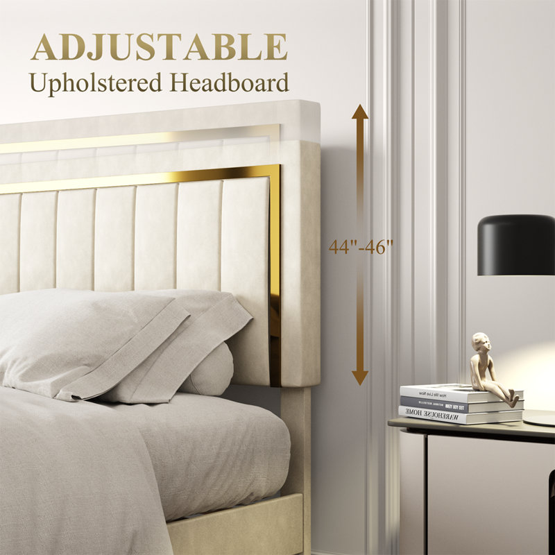 Lit plateforme tapissier Rosela, Grand