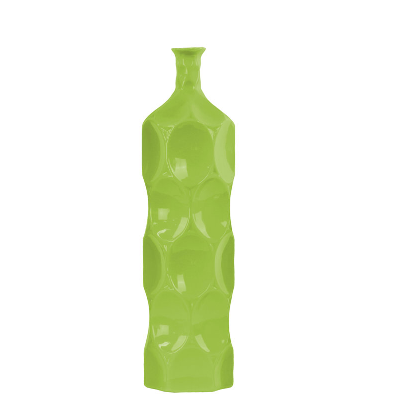 Eaglin Table Vase, 17.78" H x 4.75" W x 4.75" D, Green