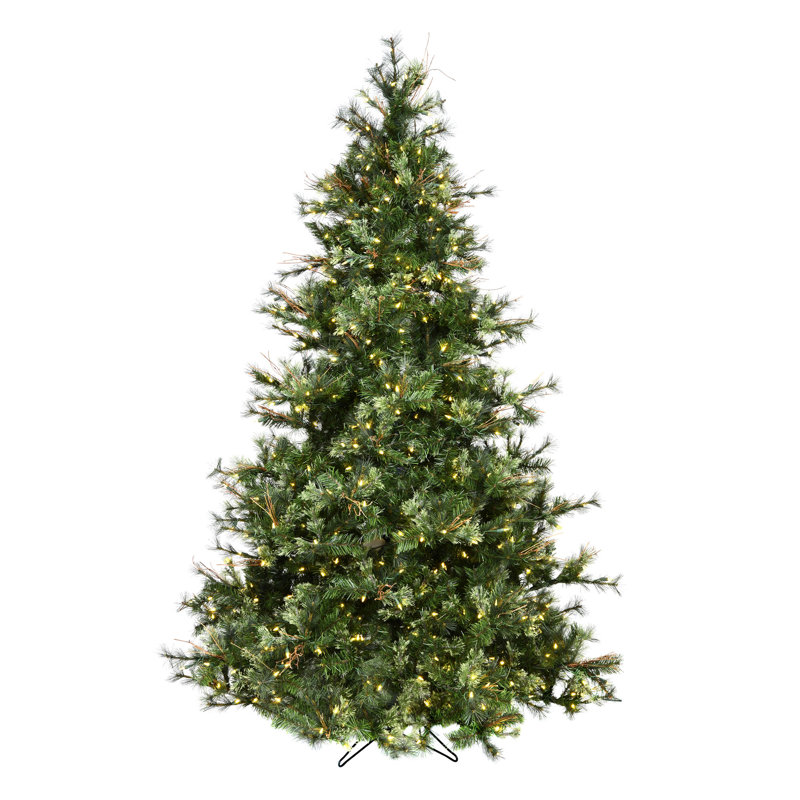 Galarza Lighted Artificial Pine Christmas Tree, 9' H