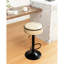 Tabouret de bar rond 2 avec rangement en cuir kaki et pivotant à 360 °-412896808