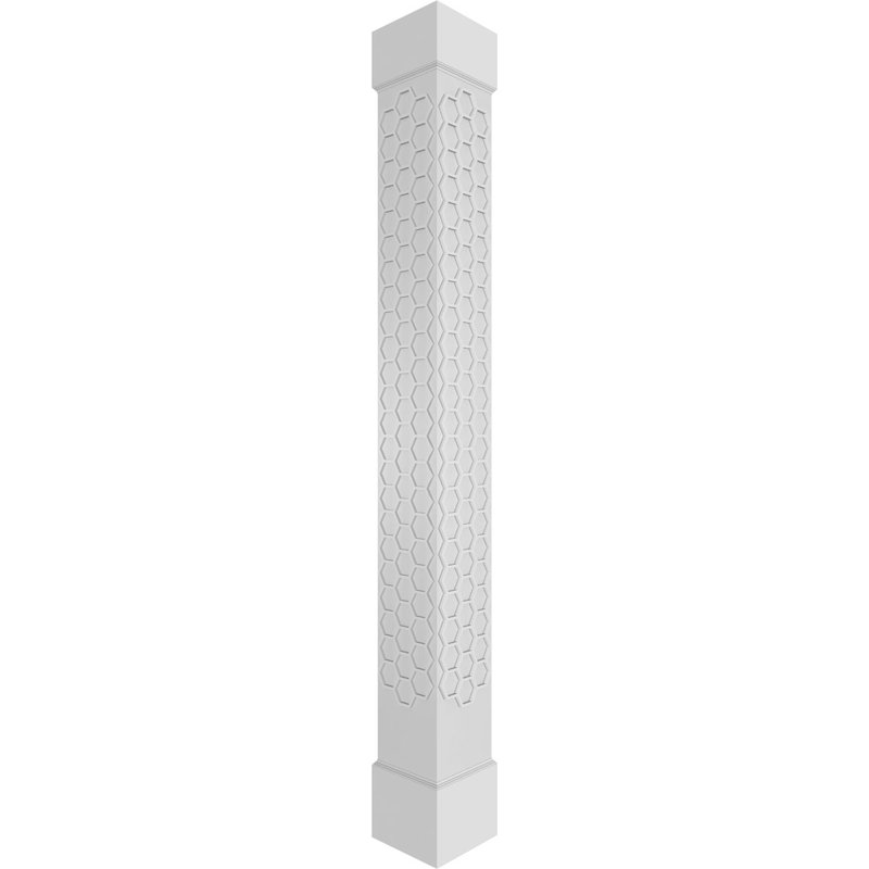 Colonne carrée Westmore Craftsman Classic non effilée avec base standard et base standard, H 96 po x l 7,625 po x P 7,625 po
