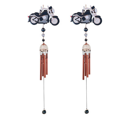 Ensemble-cadeau 2 pièces ICE ARMOR, carillon à vent de moto de 31 po avec gemme en cuivre, statue, sculpture, décoration, décoration de maison / chambre / jardin, pendaison de crémaillère, vacances, spécial Noël
