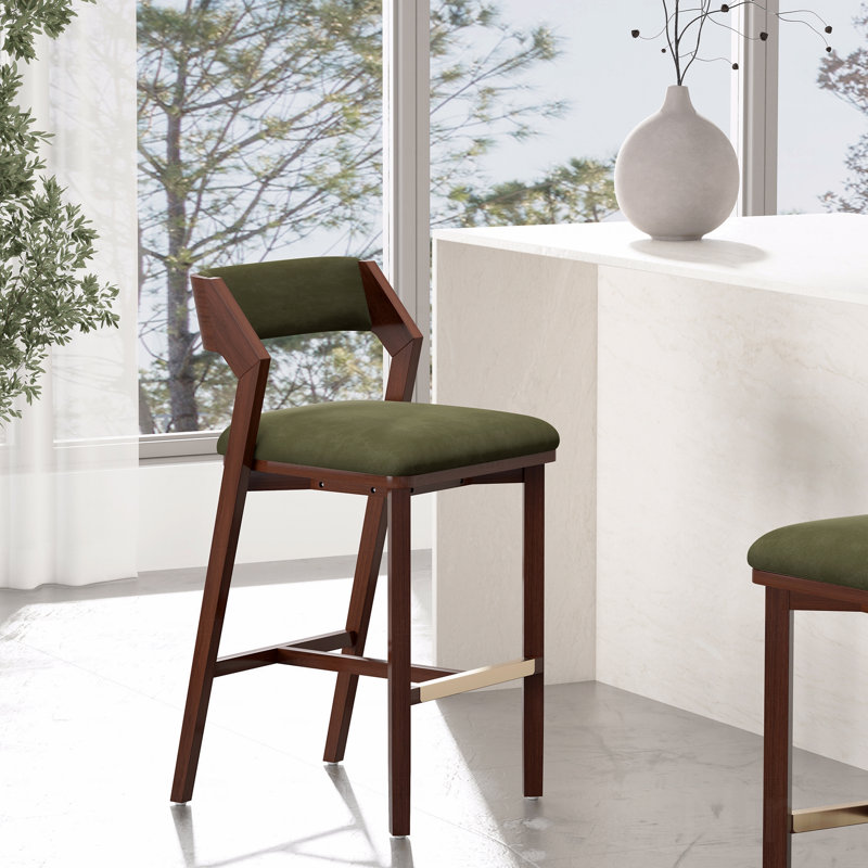 Tabouret de bar, Velours gris foncé