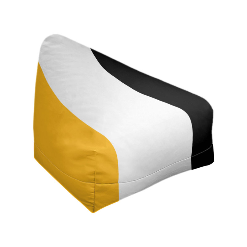 Bean Bag Cover, 30" H x 27" W x 2" D, Pittsburgh Gold/White/Black