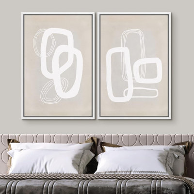 «Gold Blue Geometric Mountainest Landscape Wilderness», 2 pièces sur toile