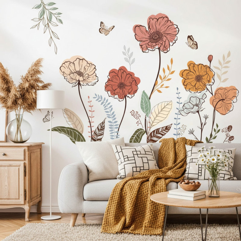 Décalcomanie murale Boho Wildflower