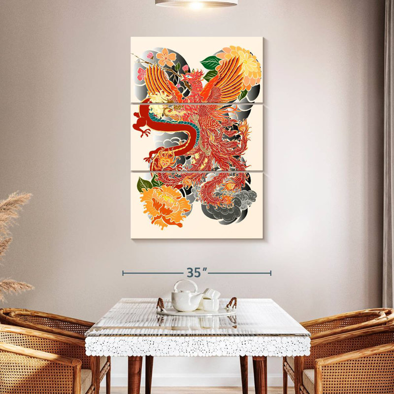 Brampt Dragon And Phoenix, 32" H x 20" W
