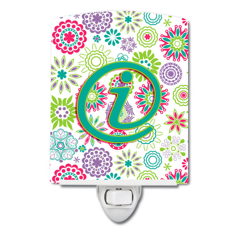 Flowers Initial Ceramic Night Light, I