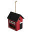 Maison d'oiseaux de jardin en bois massif rouge moderne et fonctionnelle 10,25 "L