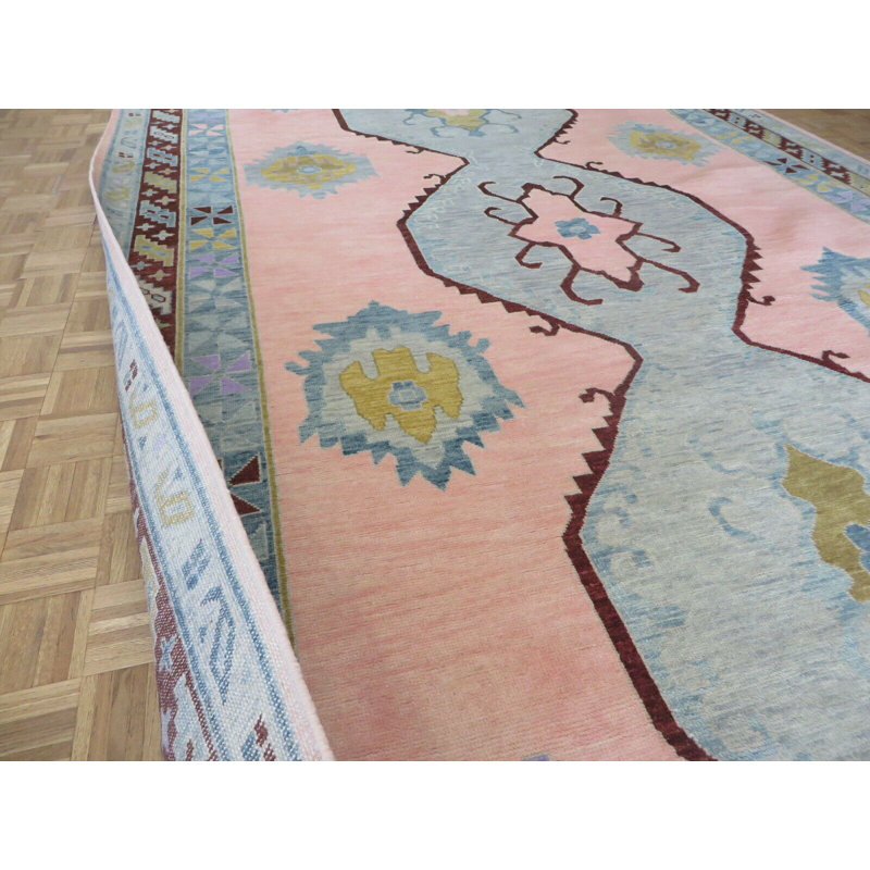 Tapis oriental rose noué à la main 9 pi 8 po x 13 pi 9 po 1B17D2870F454B2CA449E8976487AA99
