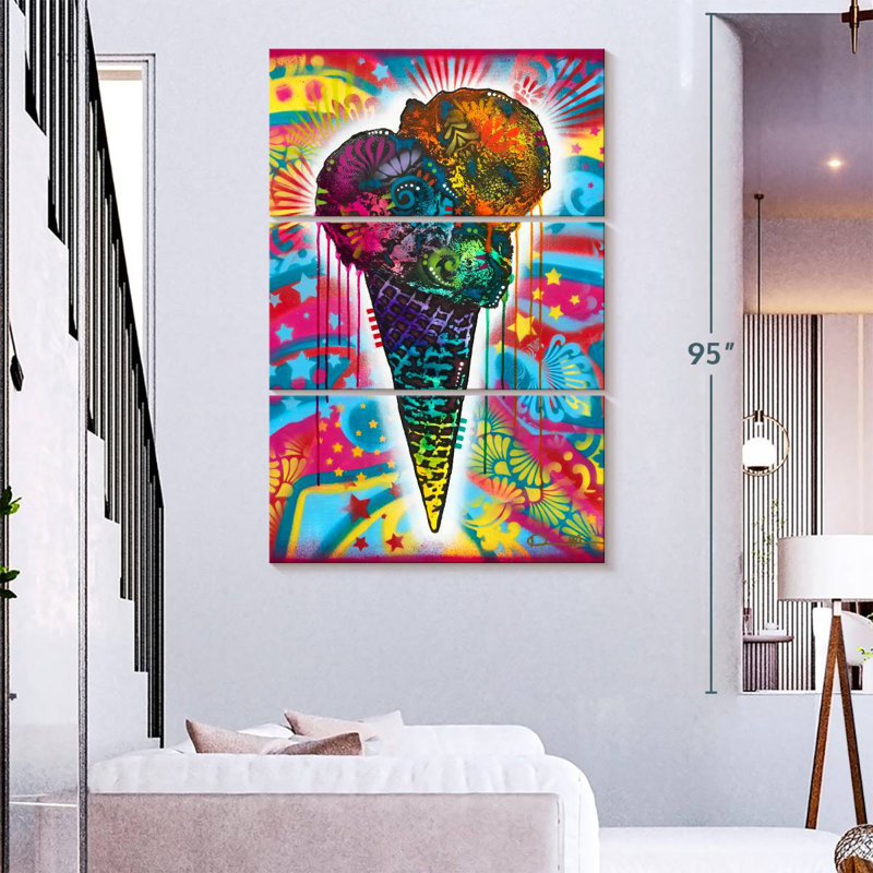Yarlin Colorful Ice Cream Cone, 74" H x 48" W