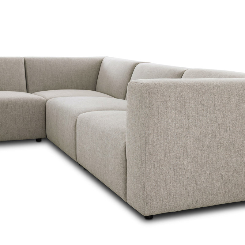 Lawndale Sectional, Napa Sandstone Polyester, Left Hand Facing