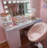 Giselle Antoinette Round Tufted Vanity Chair with 360 Degree Swivel and Stainless Steel Flat Base-1207377232