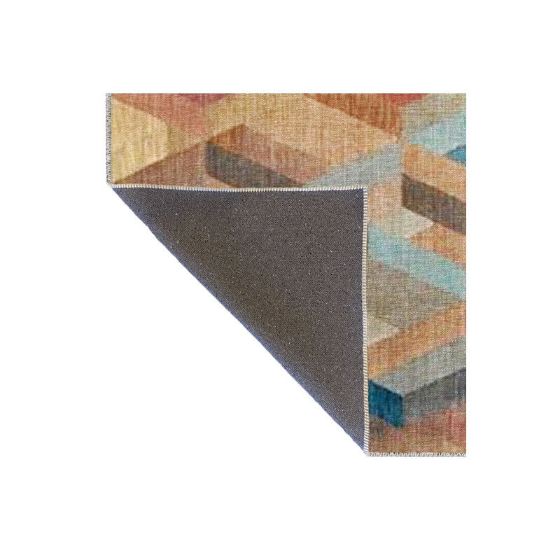 Multi Color Mixed Geometric Pattern Creative Modern Decorative Machine Washable Area Rug, Runner 2'6" x 6'7"