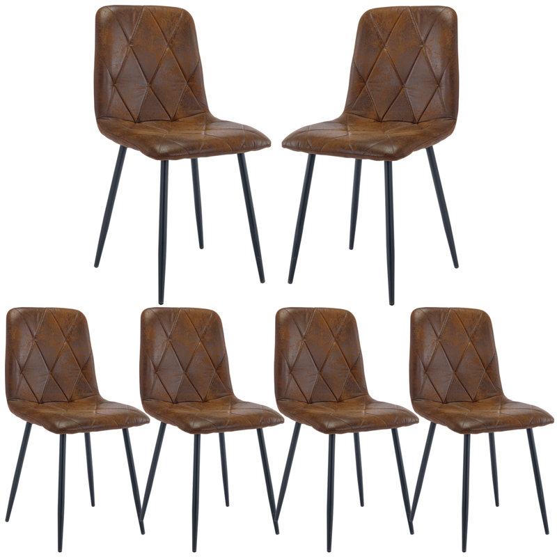 Abishanth Upholstered Dining Chair, Brown, 6