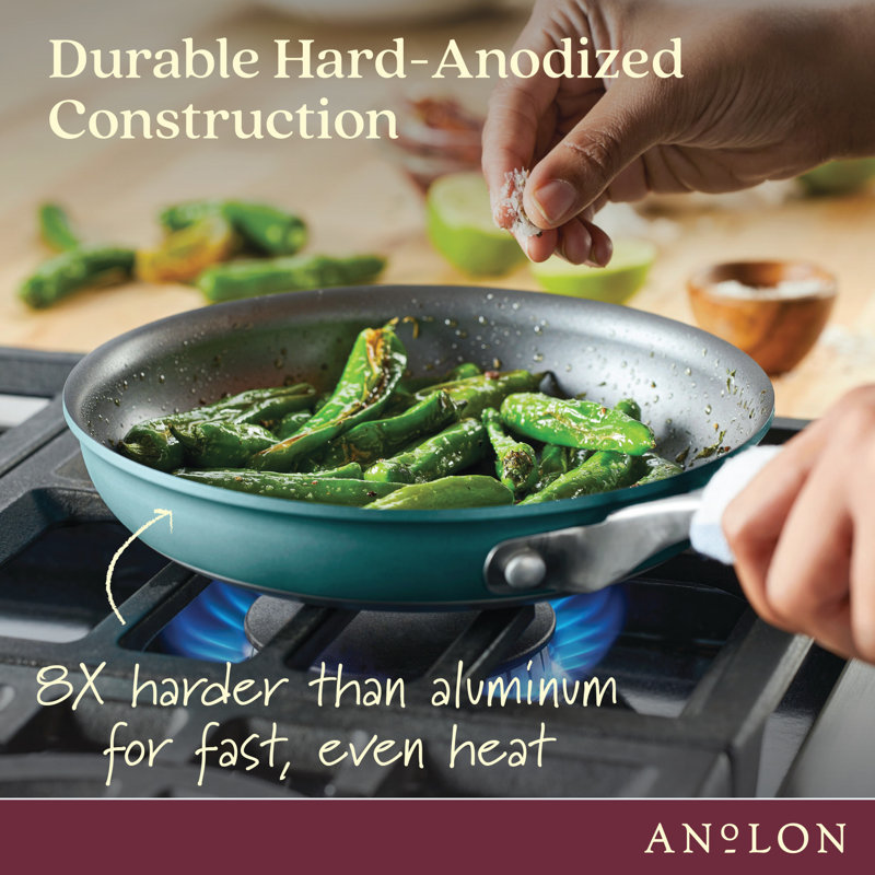 Anolon Achieve Hard Anodized Nonstick Frying Pan / Skillet, 8.25", Teal