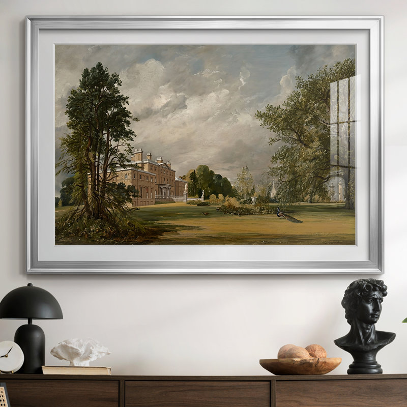Malvern Hall, Warwickshire - John Constable - reproduction encadrée avec passe-partout et verre - 1809, 26,5 x 36,5, Argent