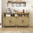 59" Modern Sideboard Buffet Cabinet with Power Outlets, USB Ports and Adjustable Shelves-129098879