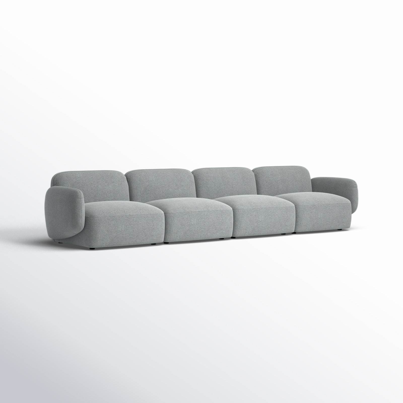 Isles 150'' Upholstered Sofa, Mellow Gray Chenille