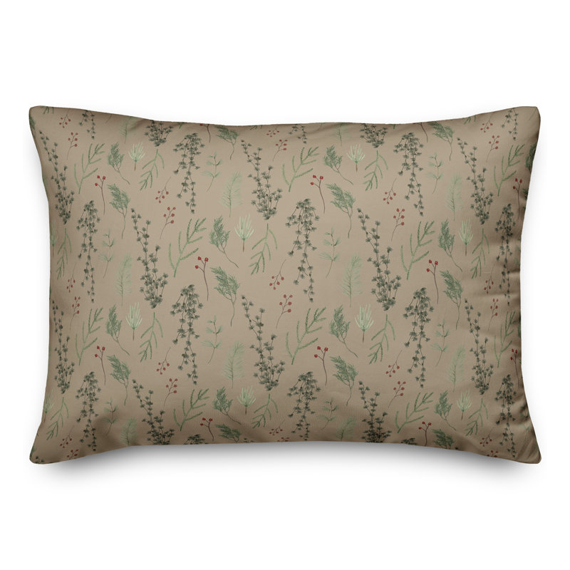 Floral Throw Pillow, Brown