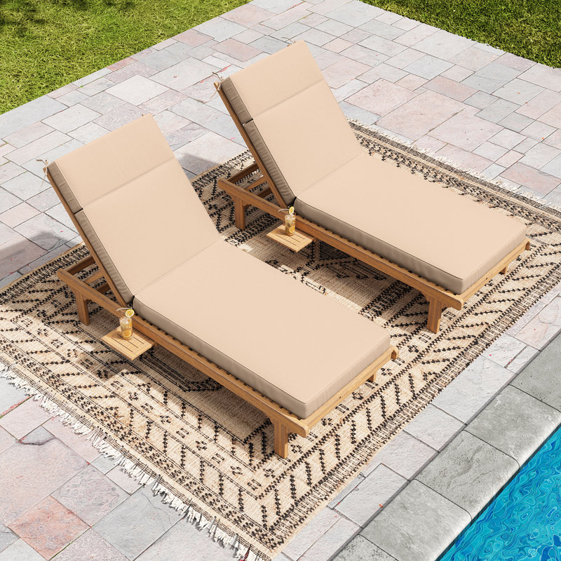 Outdoor 4'' Chaise Lounge Cushions Lounge Chair Cushions 26" W X 80" L, Sand