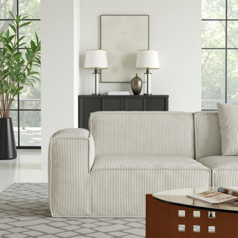 118" NASA-Grade Sectional Sofa with Cloud Couch Design & Zero Assembly, 5-Person Capacity Multi-Functional Seating