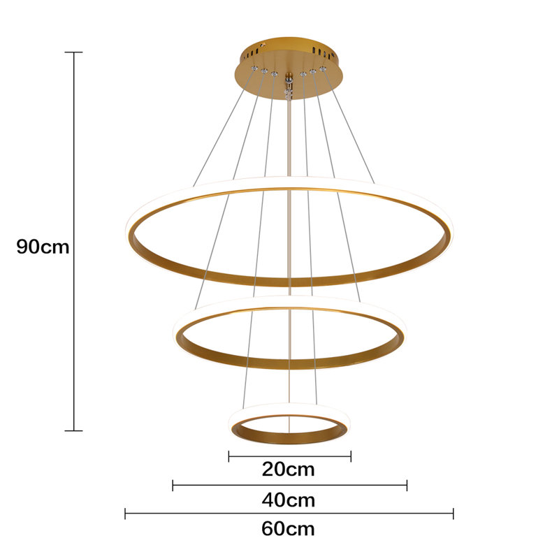 Damalis Dimmable 3 - Light Chandelier, Gold