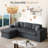 104.3" Upholstered Boneless Corduroy Cloudy Sofa-436621720
