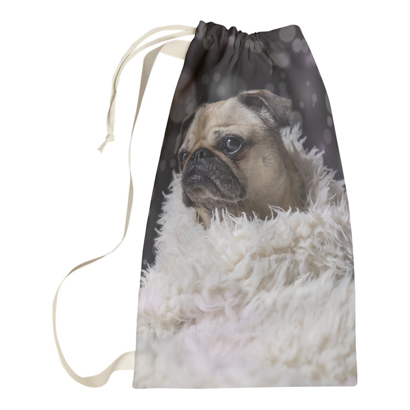 Sac à linge fantaisie carlin, Grand (H 76,5 po x l 29,5 po x P 1,5 po)