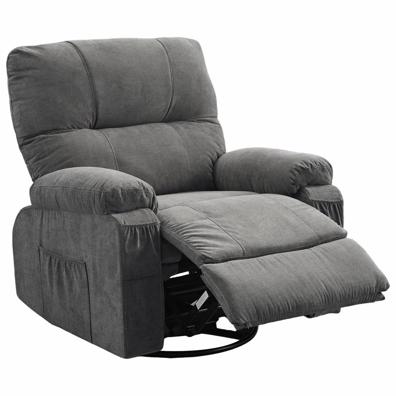 Versatile 360-Degree Rotating Recliner Chair with Soft Cushion and Backrest for Ultimate Comfort and Relaxation, Grey
