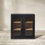Armoire d'appoint moderne 31 "avec portes en verre et poignées en laiton Alpena-111495543