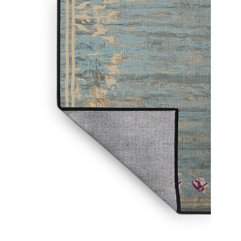 Machine Washable Gray Area Rug, Runner 2' x 5'