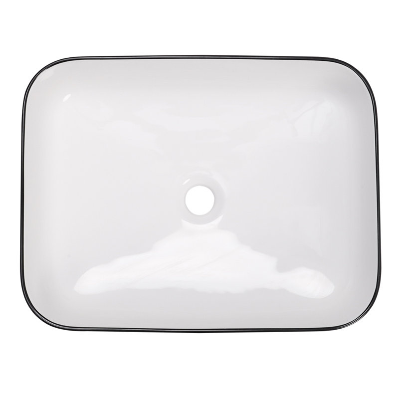 Breakwater Bay Gatlin 50mm L x 40mm W White Ceramic Rectangular Sink with Overflow