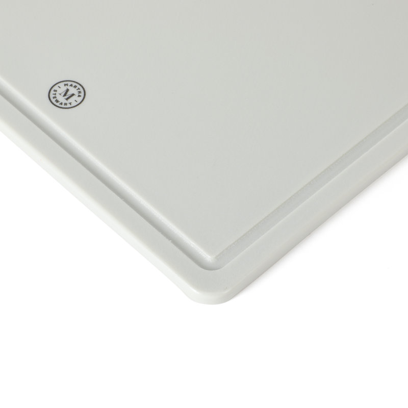 Martha Stewart Polypropylene Cutting Board 2pc Set (16" x 12" and 12" x 8") - Linen, Grey