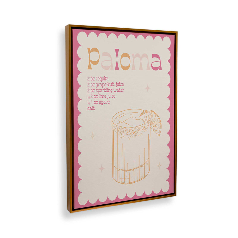 «Paloma Cocktail» par Garima Dhawan, impression, H 24 po x l 18 po, Cadre flottant, Doré