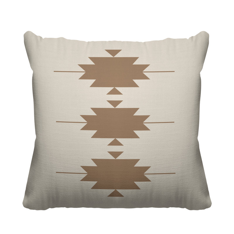 Coussin décoratif intérieur / extérieur Paco Southwestern, Beige, L 17 po x H 17 po