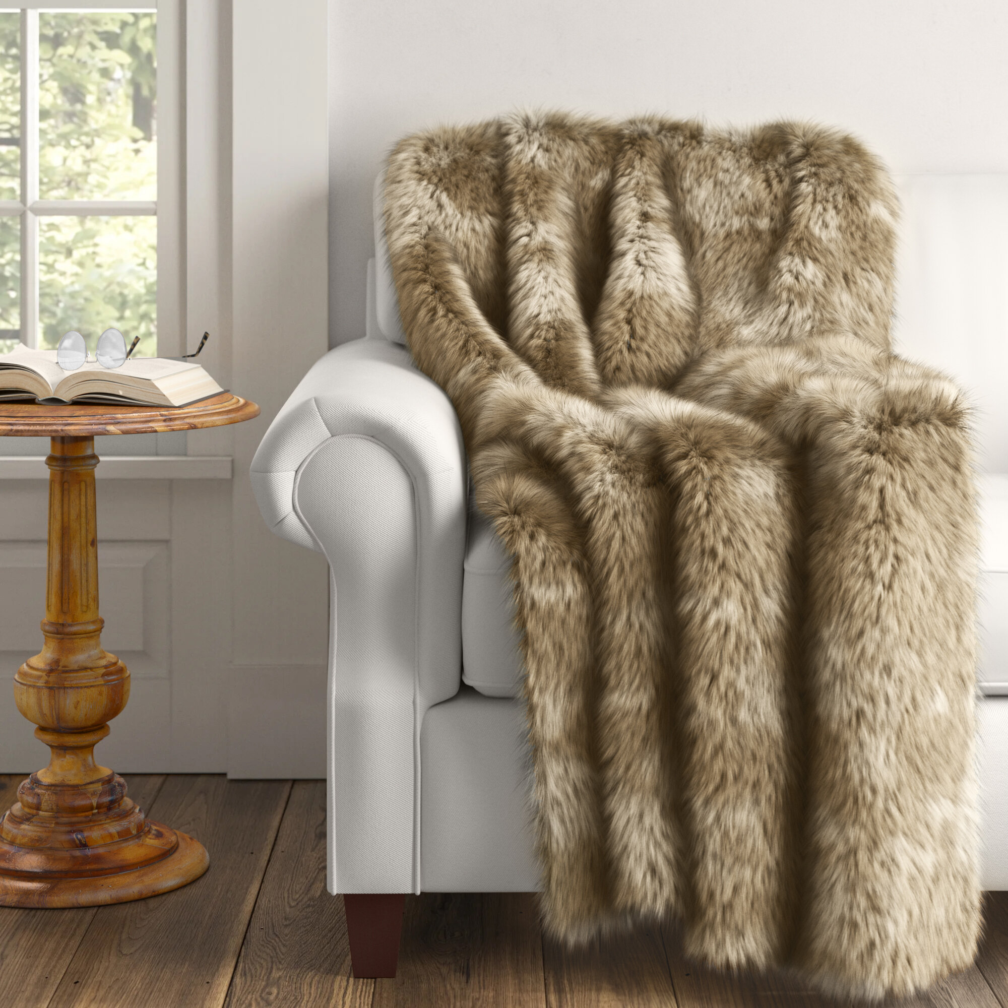 Multy Earth online Real Fur Fox Throw/Rug,Chair Cover