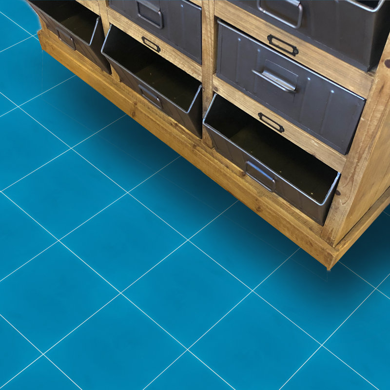 8" x 8" Cement Moroccan Wall & Floor Tile, Blue