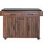 Îlot de cuisine mobile avec poubelle intégrée, abattant rabattable, étagère réglable, porte-épices, placard de luxe au fini noyer et étagère à serviettes - Brun