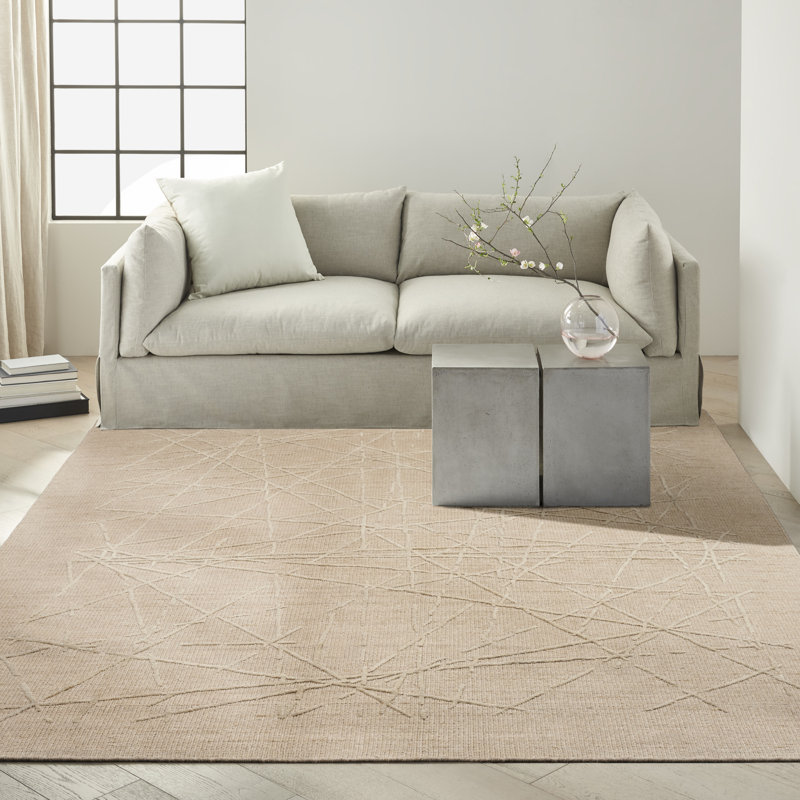 Calvin Klein CK044 Wander 7'9" x 9'9" Natural Modern Indoor Rug, Natural, Rectangle 7'9" x 9'9"