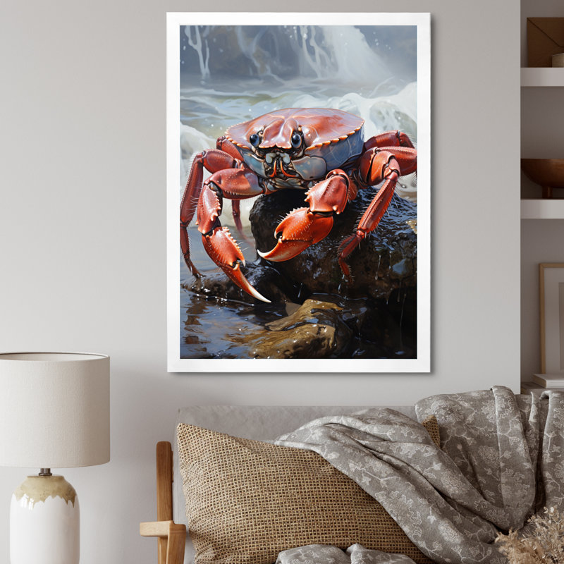 «Wystand Crab Coastal Sentry», reproduction sur toile, H 20 po x l 12 po, Cadre photo blanc