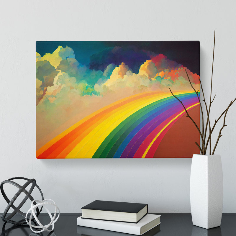 Surreal Rainbow Clouds Vol.2 Abstract - Wrapped Canvas, 40cm H x 60cm W x 3cm D