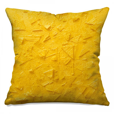 Textured Yellow Abstract Double Sided Throw Pillows