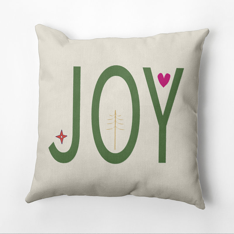 Reversible Throw Pillow, 18" H x 18" W, Ivory/Green