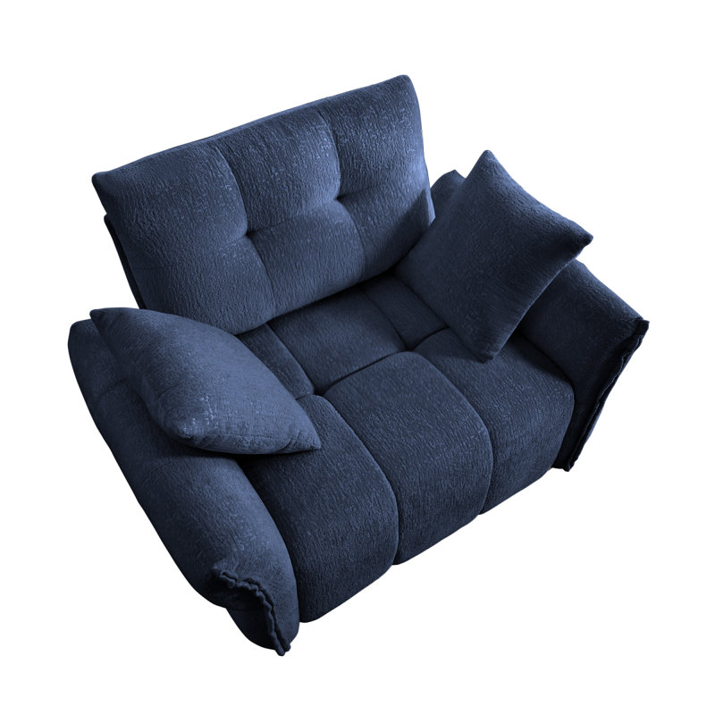 47" Ergonomic Single Seater Sofa With Highresilience Support Cushions And Throw Pillows, Easy Assembly Modern Design