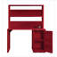 Bureau d'écriture en métal rouge avec huche Rangement | Rouge | Métal