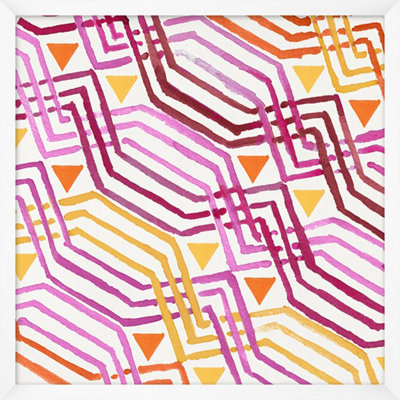 Magenta Geo Pattern " Magenta Geo Pattern 6 " Painting Print