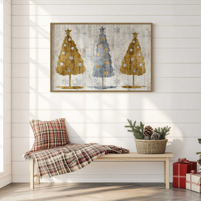 Imprimé d'arbres de Noël métalliques