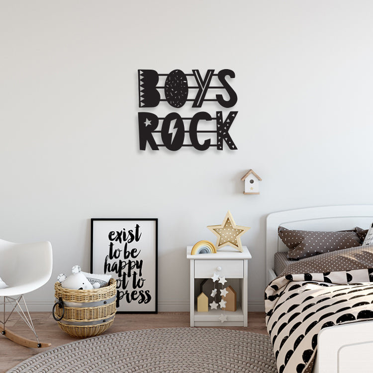 Boys Rock Wall Décor, 18" H x 13.5" W x 0.06" D