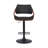 Afshar Swivel Adjustable Height Bar Stool with Pedestal Base in Faux Leather, Wood and Iron-1941309131-1965229345